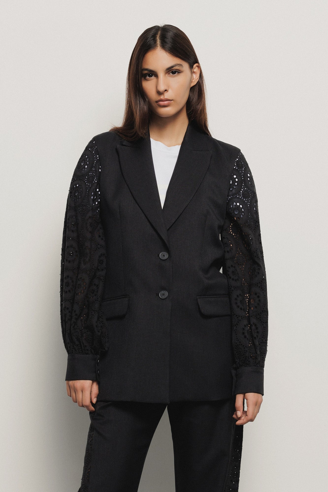Giacca in twill monopetto