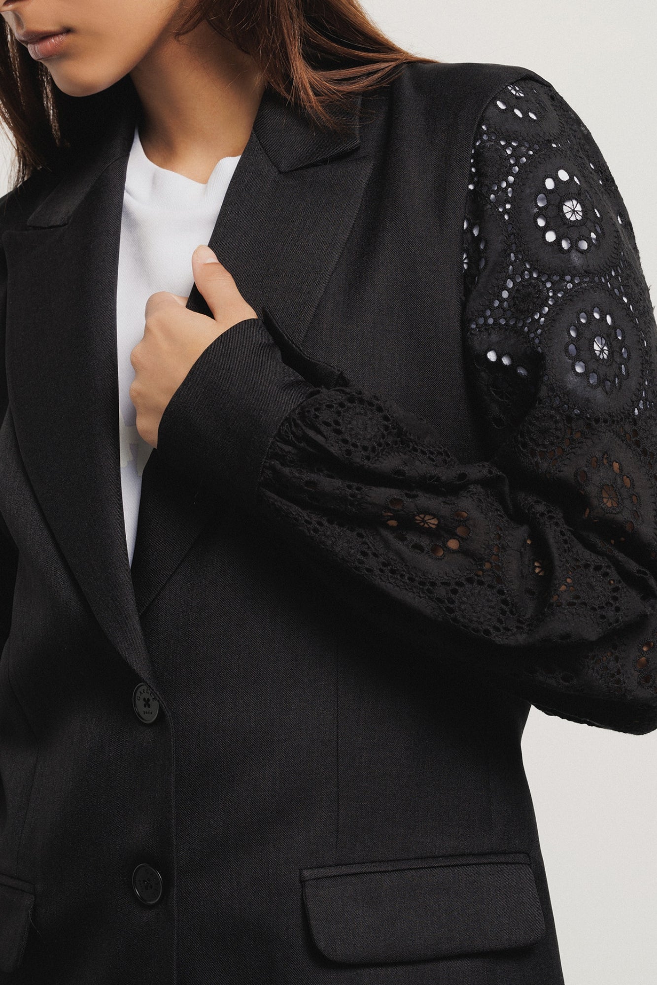 Giacca in twill monopetto