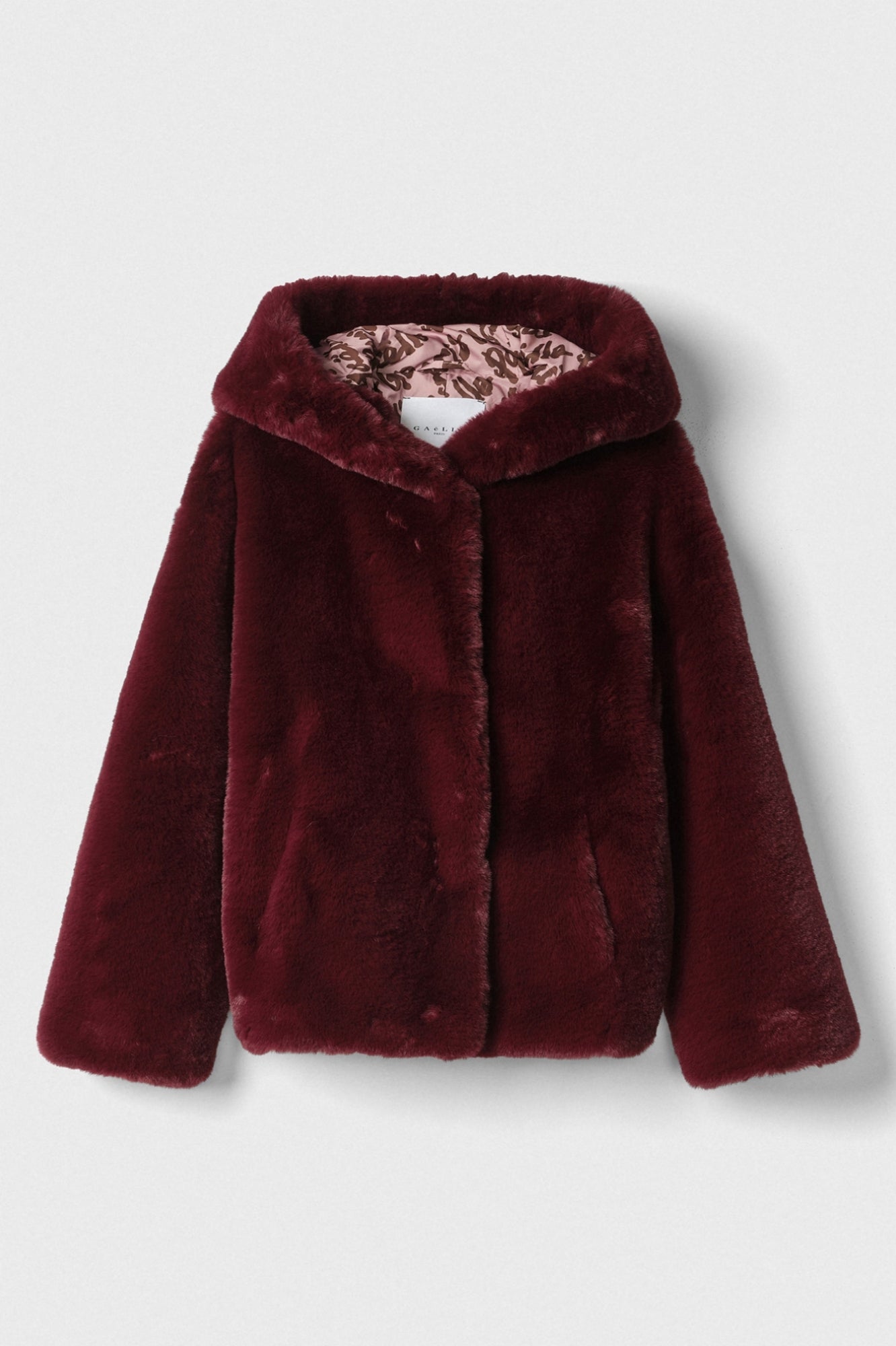 Pelliccia manica lunga con cappuccio