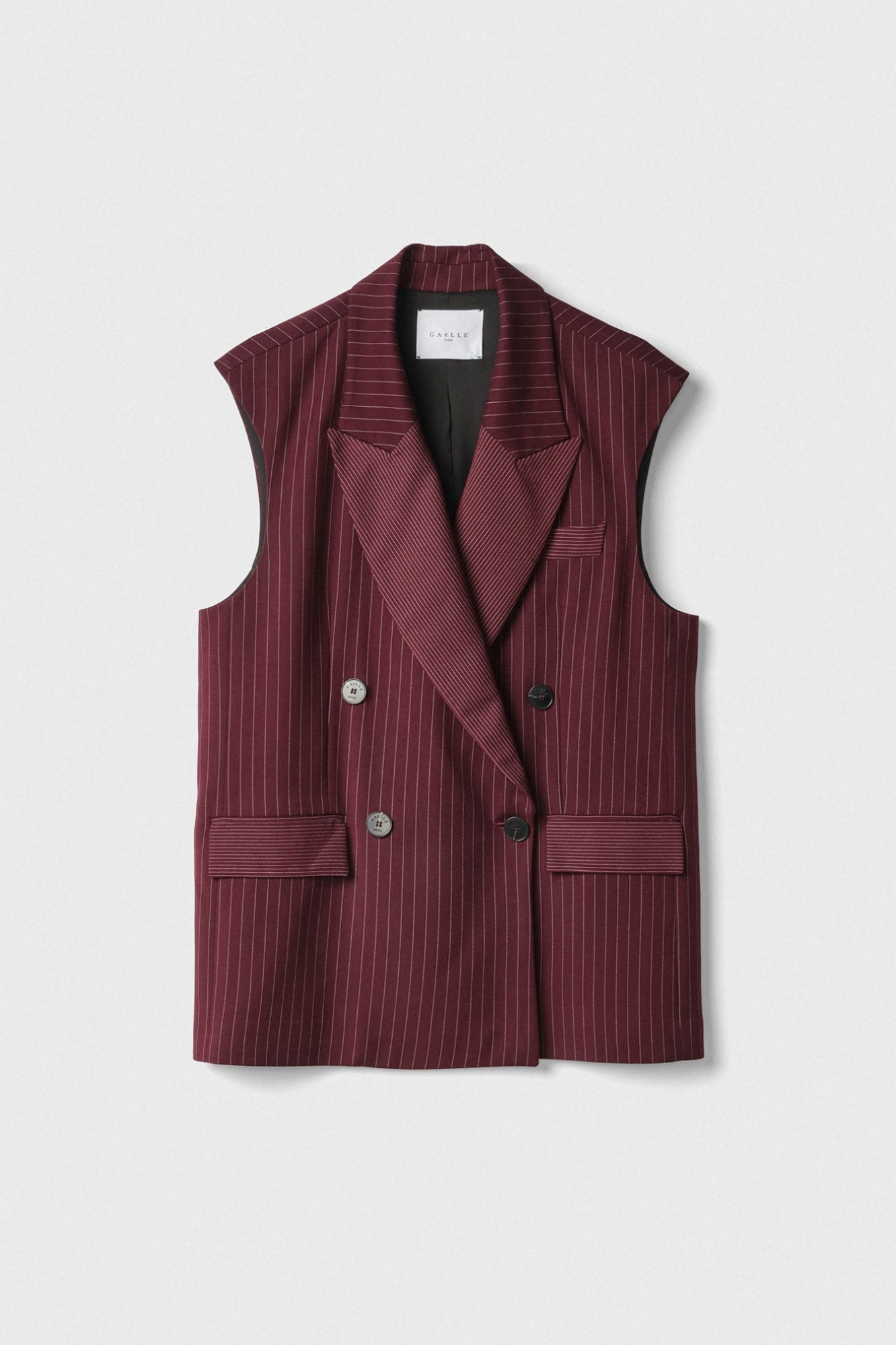Gilet In Twill Gessato Doppiopetto Over