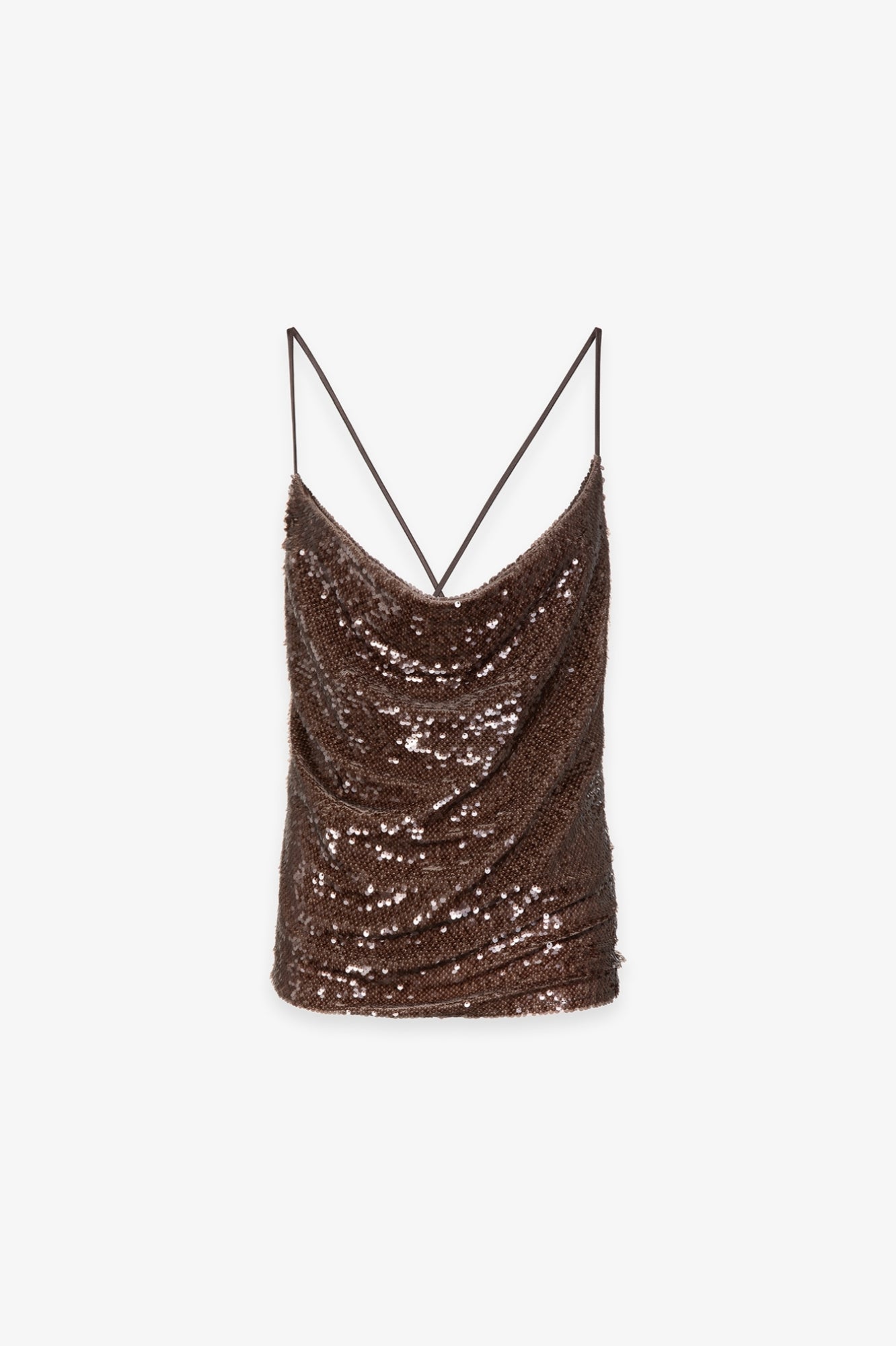 Top a bretelline in paillettes