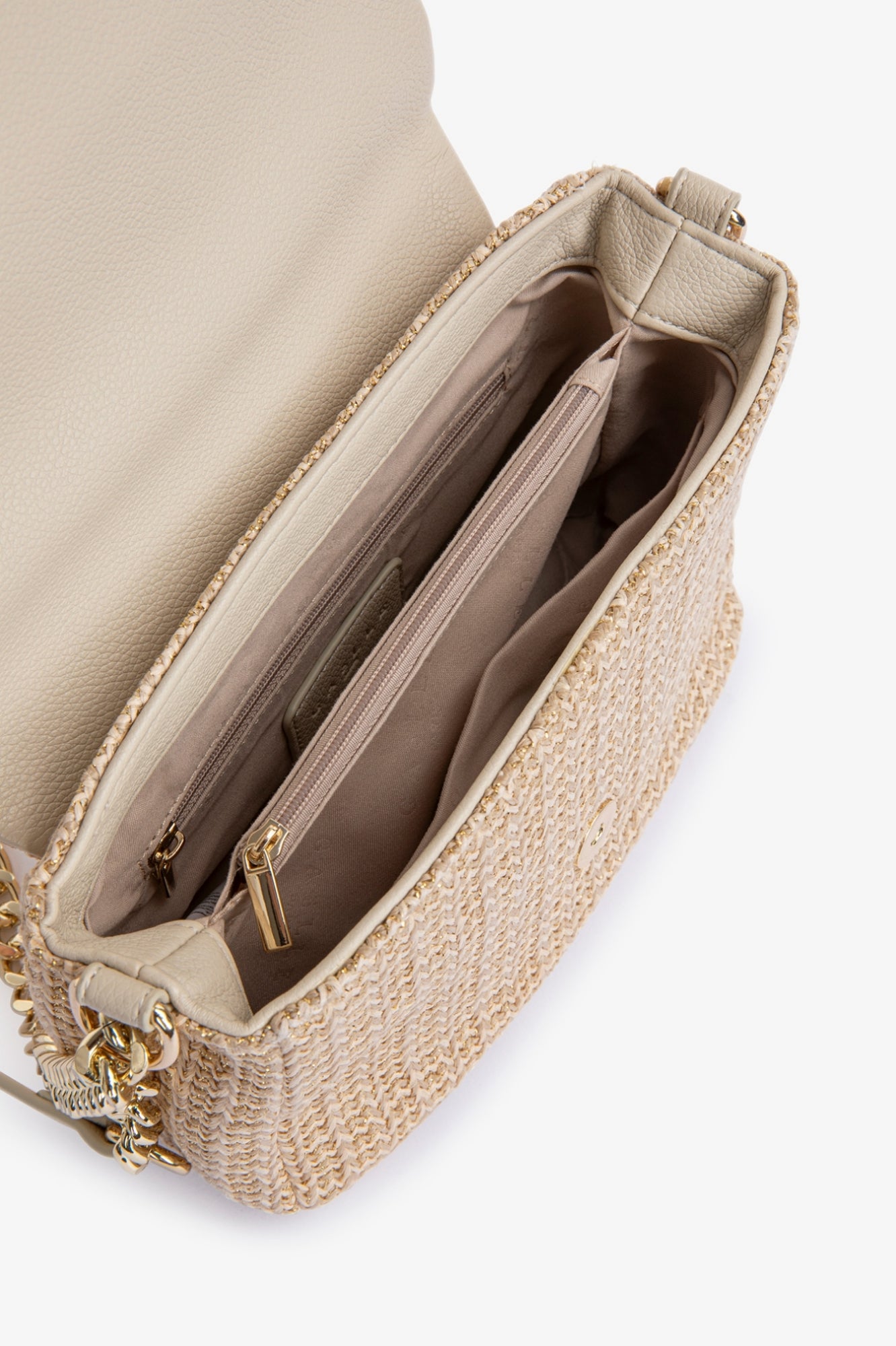 Mini shoulder strap rafia lurex
