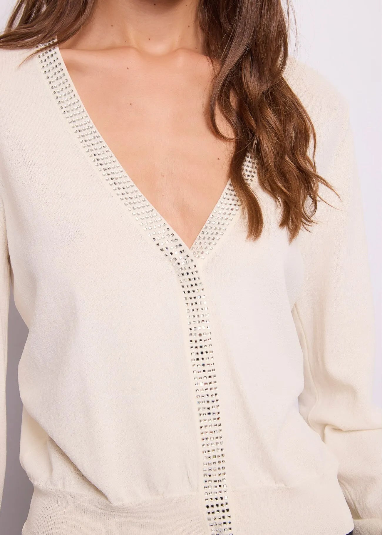 Cardigan con strass