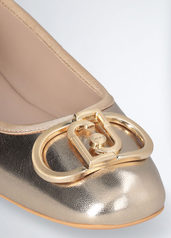Ballerine in pelle laminata