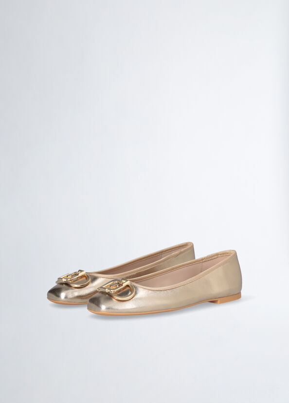 Ballerine in pelle laminata