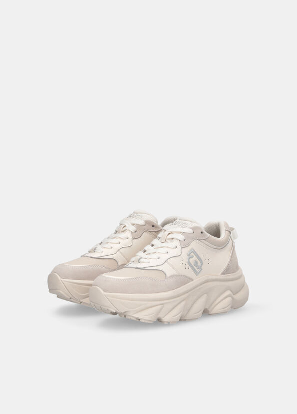 Chuncky sneakers in suede e rete