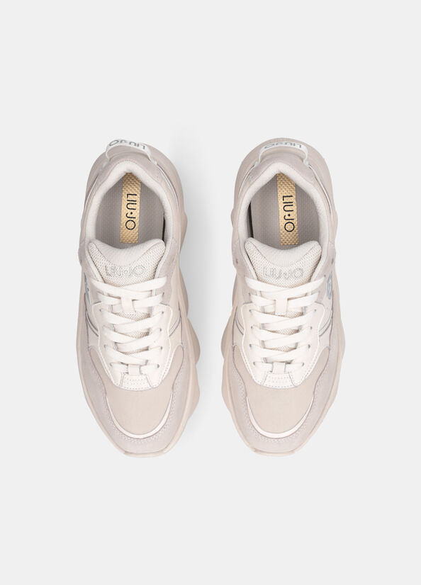 Chuncky sneakers in suede e rete
