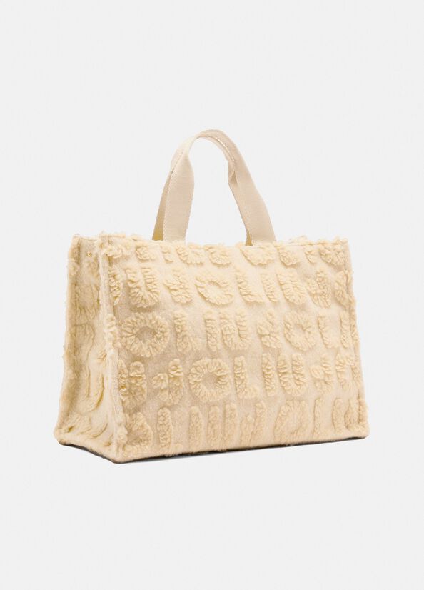 Shopping bag grande in misto lana