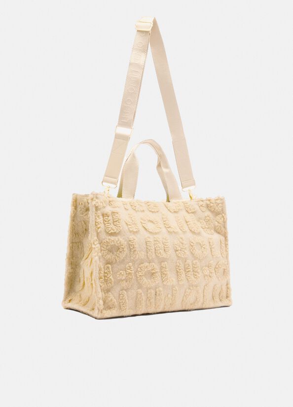 Shopping bag grande in misto lana