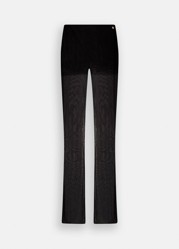 Pantaloni in tulle con strass