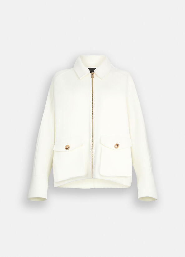 Caban in lana con frange