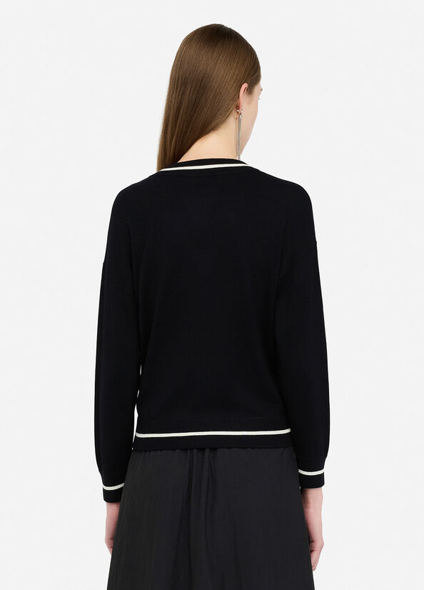 Cardigan con zip e strass