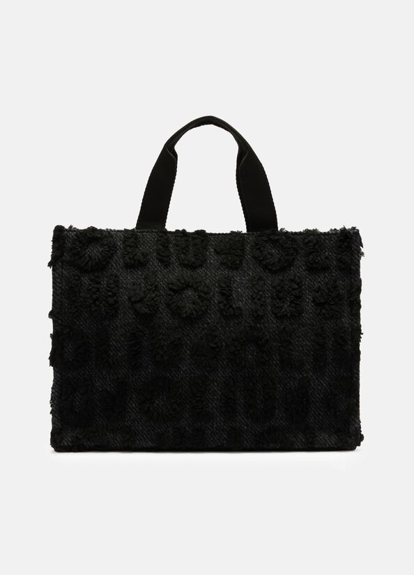 Shopping bag grande in misto lana