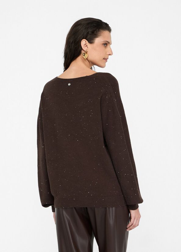Maglia con micro paillettes