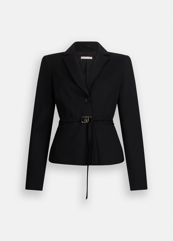 Giacca con cintura logata
