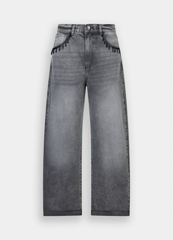Jeans balloon con ricami gioiello