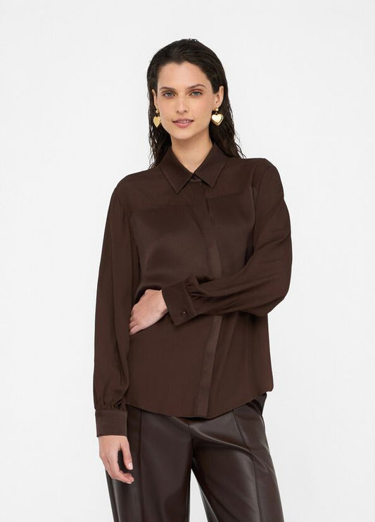 Camicia in crêpe de chine