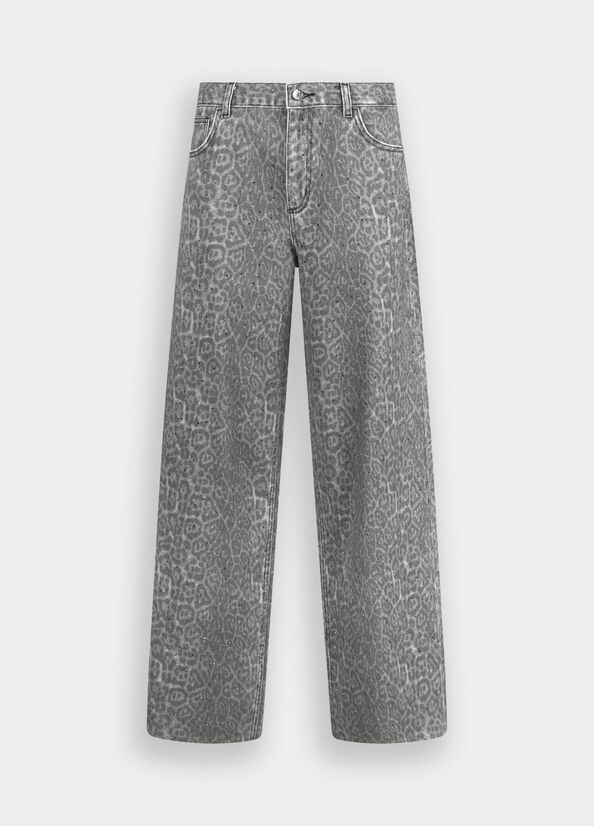 Pantaloni flare con stampa