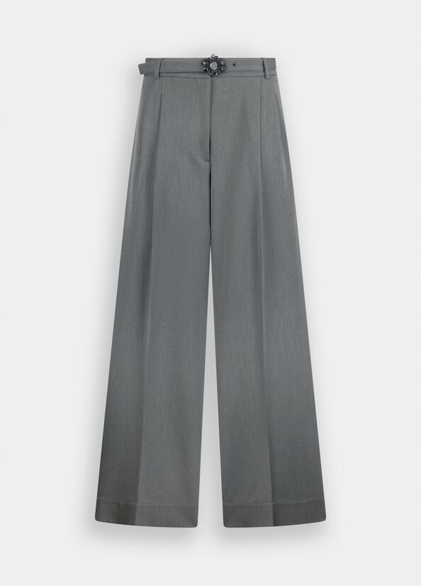 Pantaloni palazzo con cintura