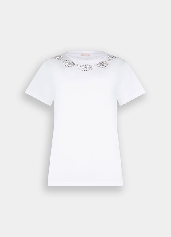 T-shirt con ricami gioiello