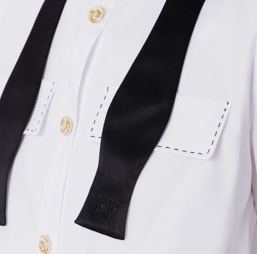 Camicia in popeline con cravattino