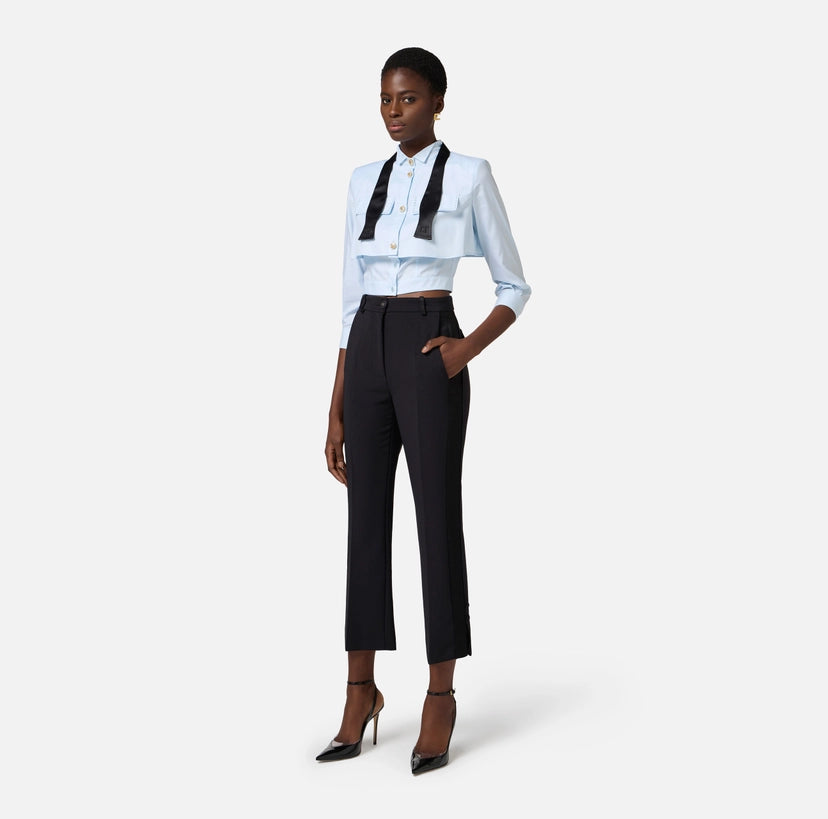 Camicia in popeline con cravattino