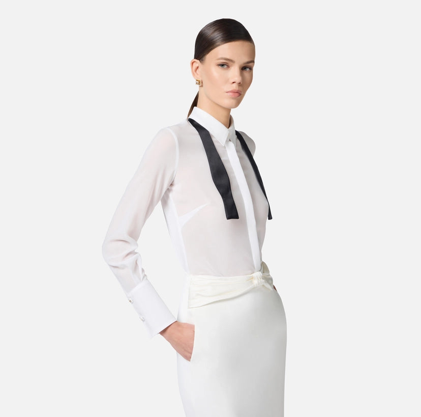 Camicia in georgette con cravattino