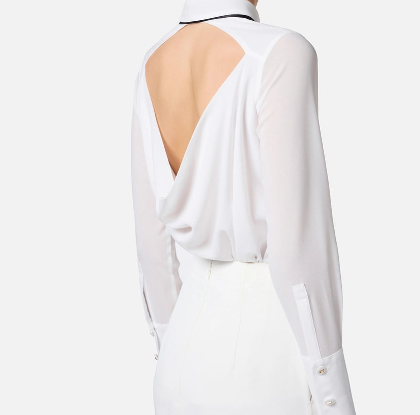 Camicia in georgette con cravattino