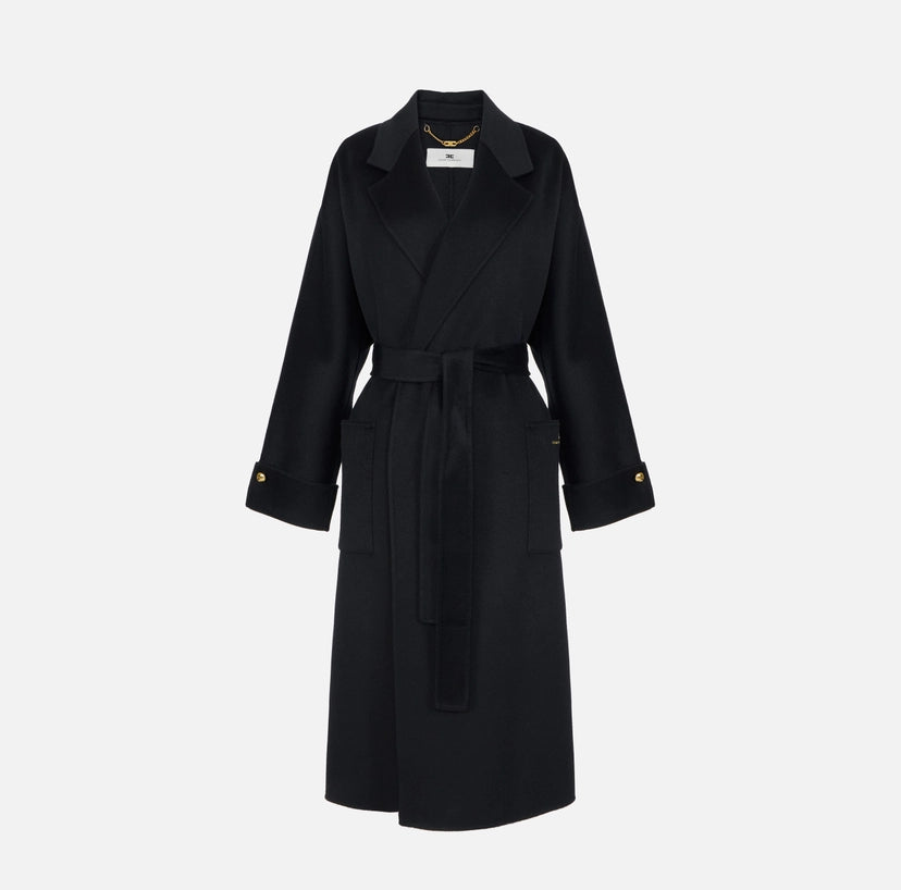 Cappotto in panno di misto lana double