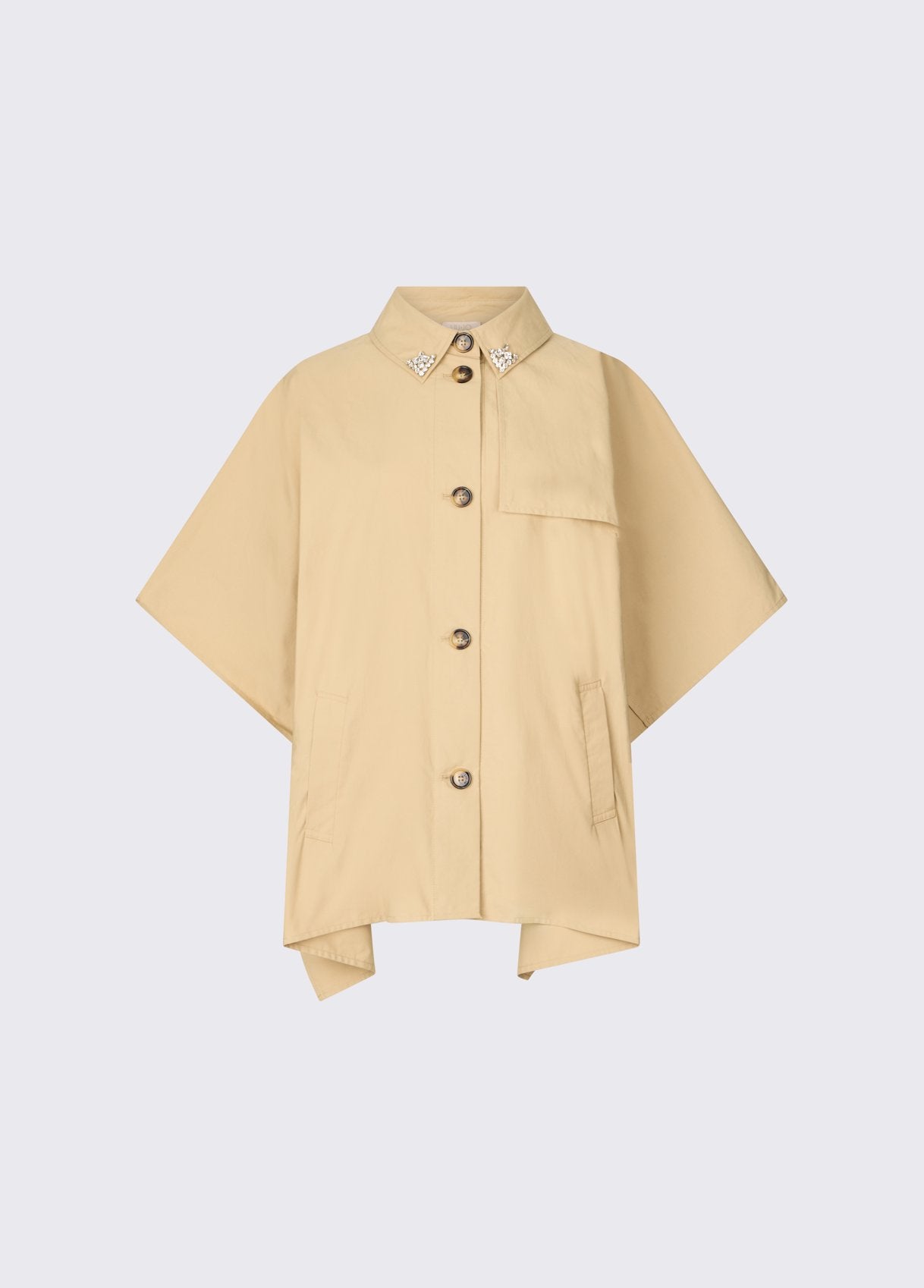 Poncho trench con ricamo