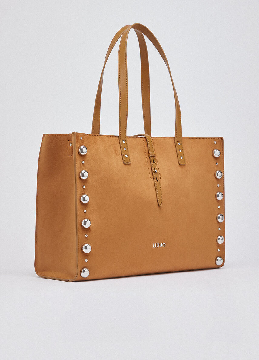 Tote bag grande con borchie