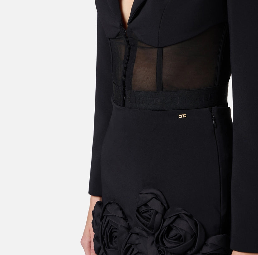 Giacca in crêpe e tulle