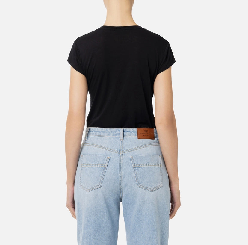 T-shirt in jersey con ricamo