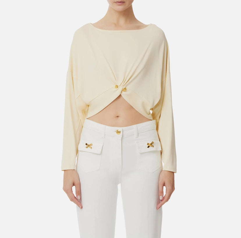 Maglia in jersey crêpe con piercing