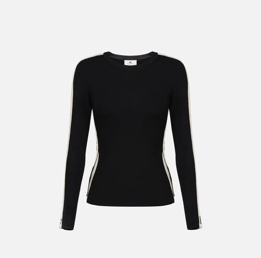 Maglia in viscosa con bande lucide