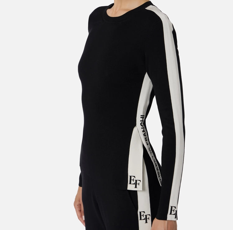 Maglia in viscosa con bande lucide