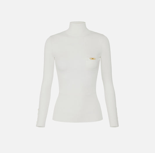 Maglia a costine con taschino