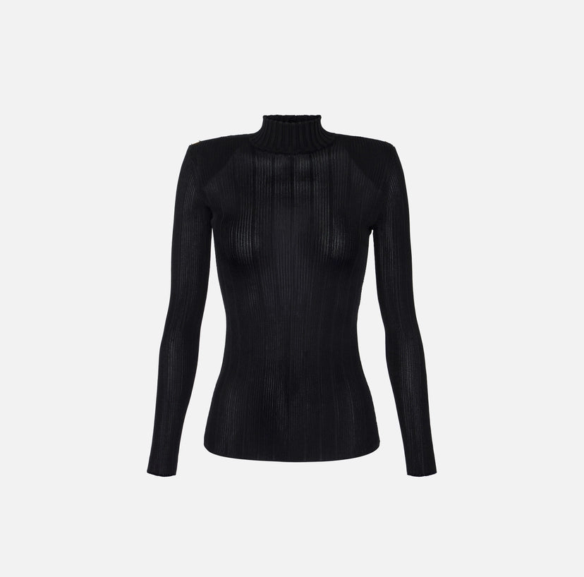 Maglia in filato di viscosa con dettagli logo