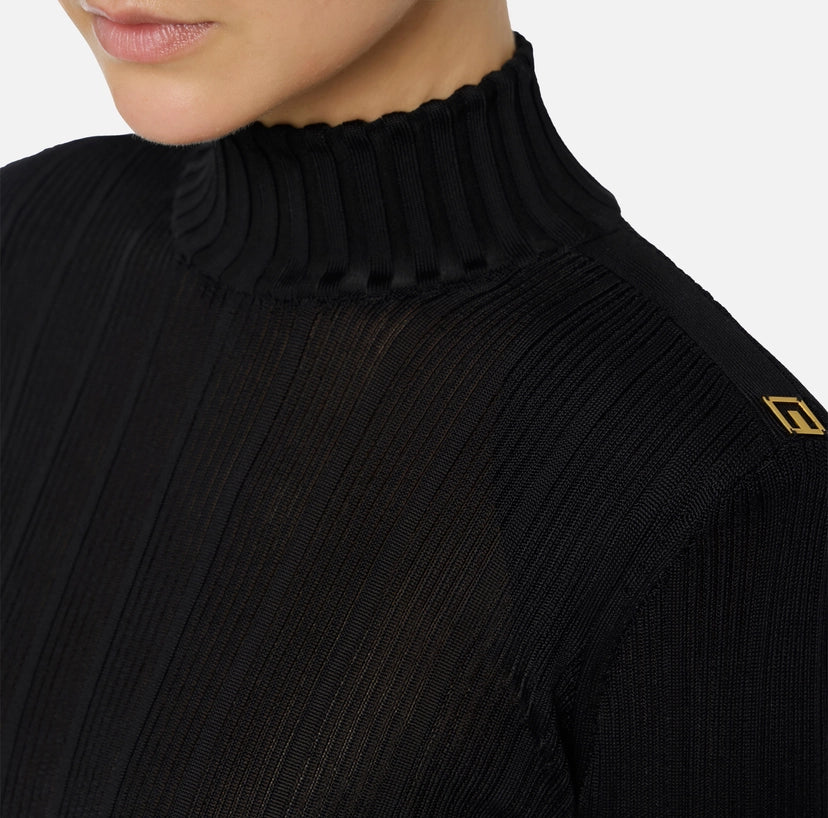 Maglia in filato di viscosa con dettagli logo