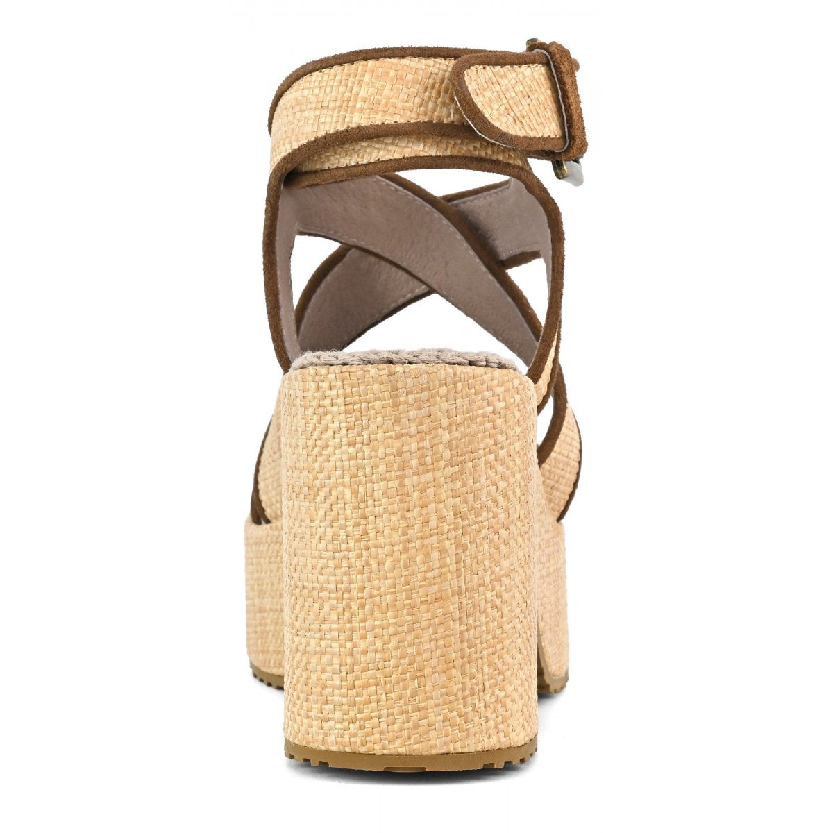 Raffia platform lace-up