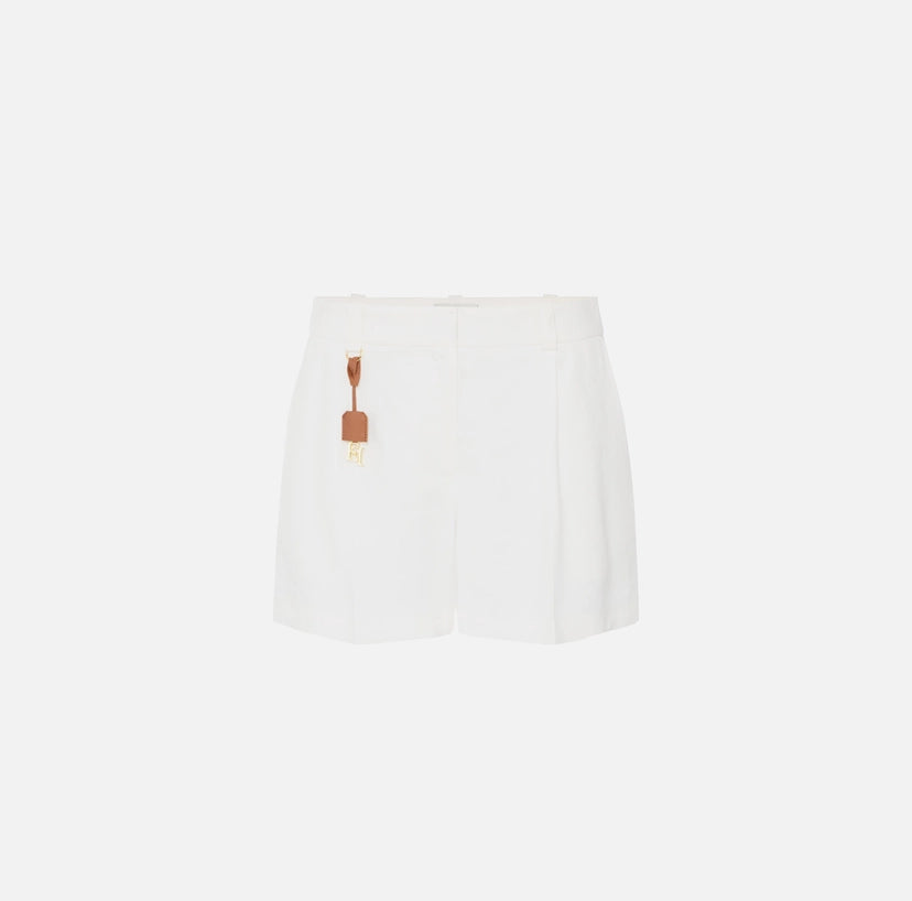 Shorts in gabardina di misto lino