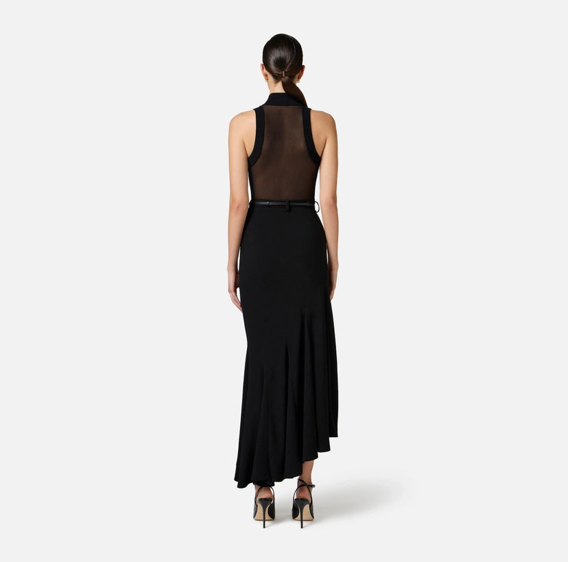 Top in viscosa con dettaglio in tulle