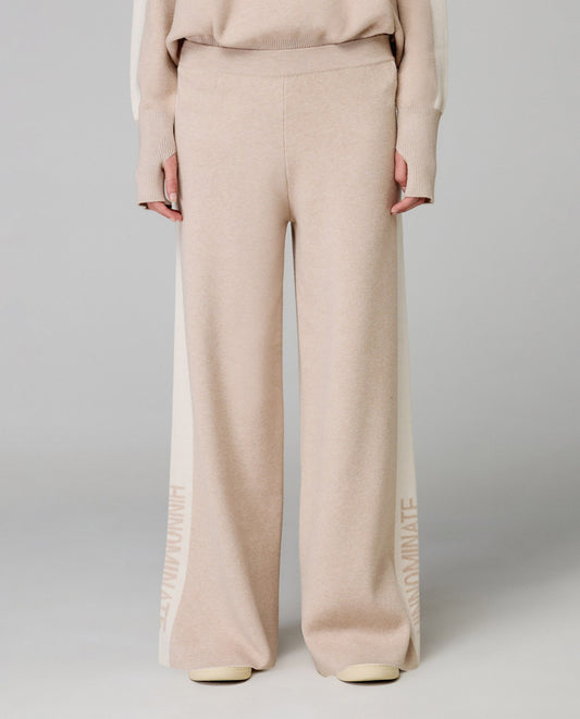 Pantalone in maglia con contrasto