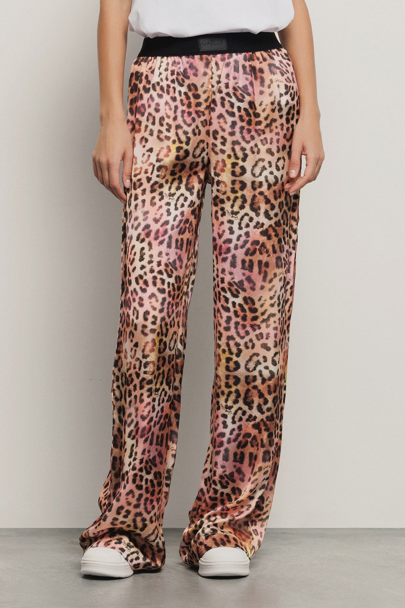 Pantalone morbido in raso stampato