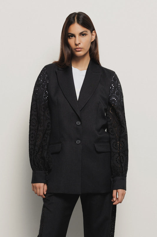 Giacca in twill monopetto
