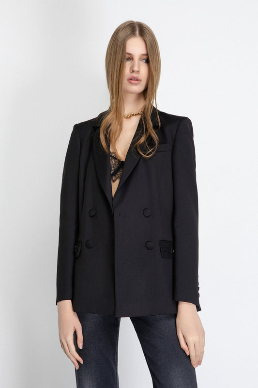 Giacca Doppiopetto Fittata In Frescolana