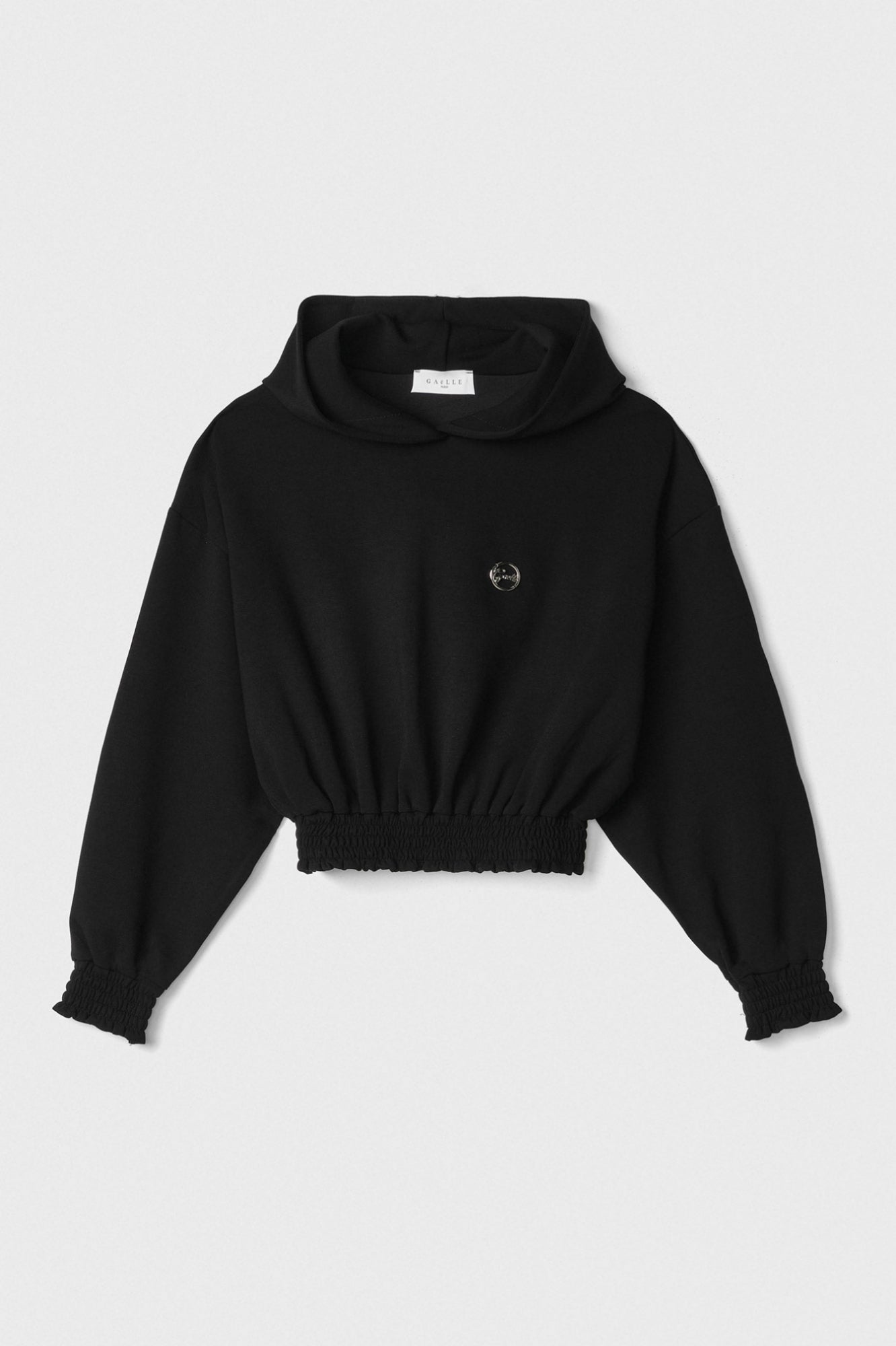 Felpa Crop Con Cappuccio E Punto Smock