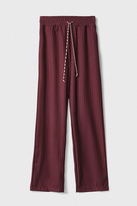 Pantalone Dritto Morbido Con Coulisse In Vita