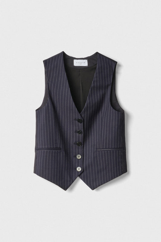 Gilet Monopetto Slim Fit Con Ricamo Sul Retro