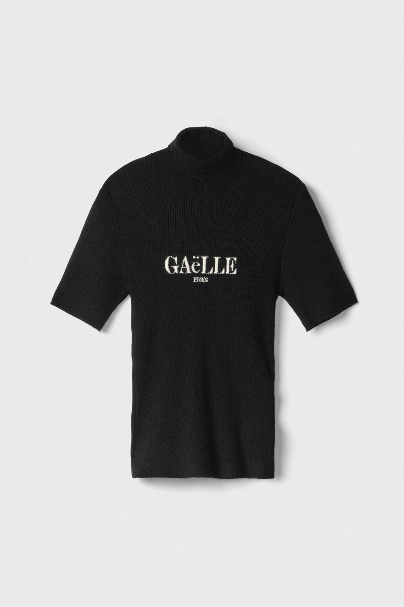 Pullover Paricollo In Maglia A Coste Mezza Manica